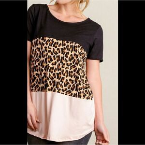 Animal print  &  Blush color- block tunic